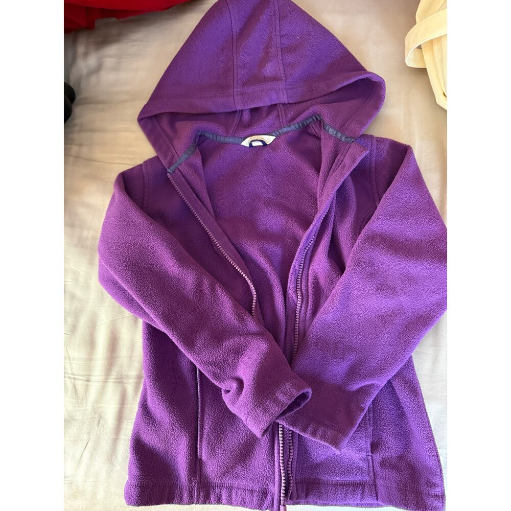 Lands End Purple Fleece with hood 6x-7